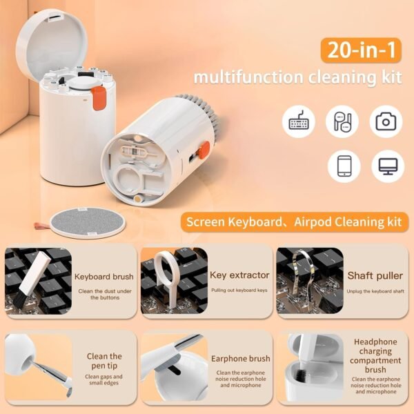 20-in-1 Multifunctional Cleaning Kit for Earbuds, Keyboards, AirPods & Electronic Devices - Image 2