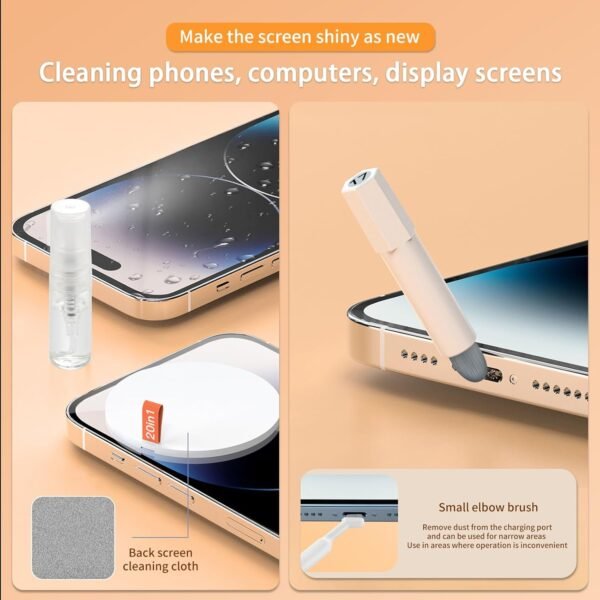 20-in-1 Multifunctional Cleaning Kit for Earbuds, Keyboards, AirPods & Electronic Devices - Image 4