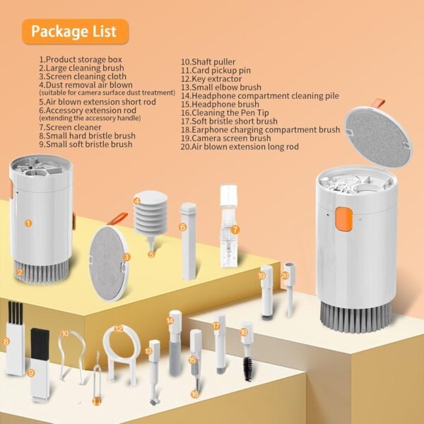 20-in-1 Multifunctional Cleaning Kit for Earbuds, Keyboards, AirPods & Electronic Devices - Image 8