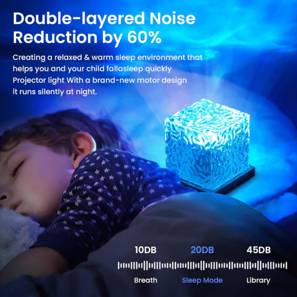 LED Ocean Wave Projector Table Lamp – Relaxing Night Light with Colorful Aurora Effects & Remote Control - Image 2