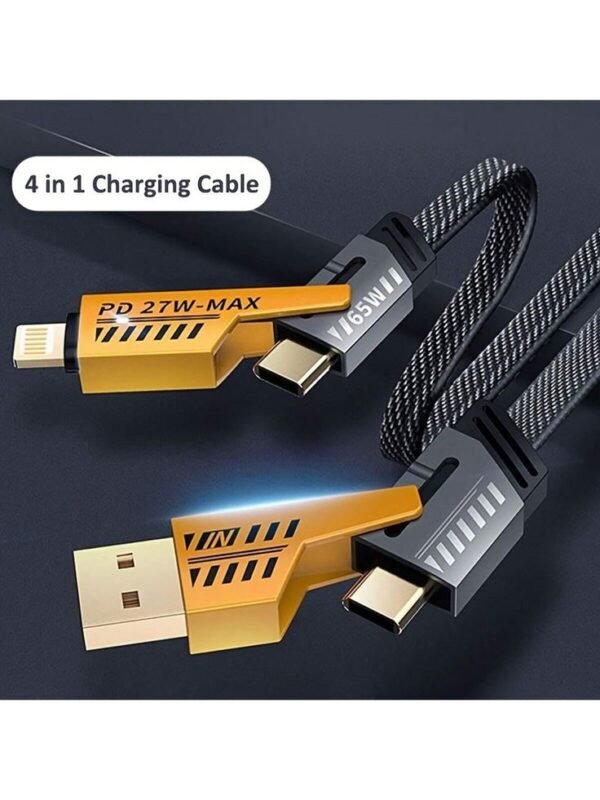 4-in-1 65W Fast Charging Data Cable – USB-A/Type-C to Type-C/iOS - Image 4