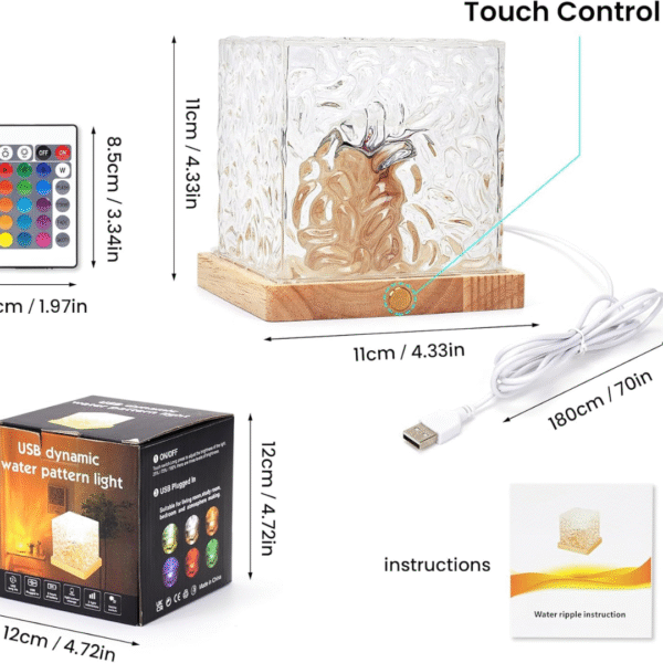 LED Ocean Wave Projector Table Lamp – Relaxing Night Light with Colorful Aurora Effects & Remote Control - Image 3