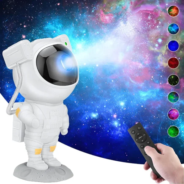 Astronaut Projector with galaxy lights in the background