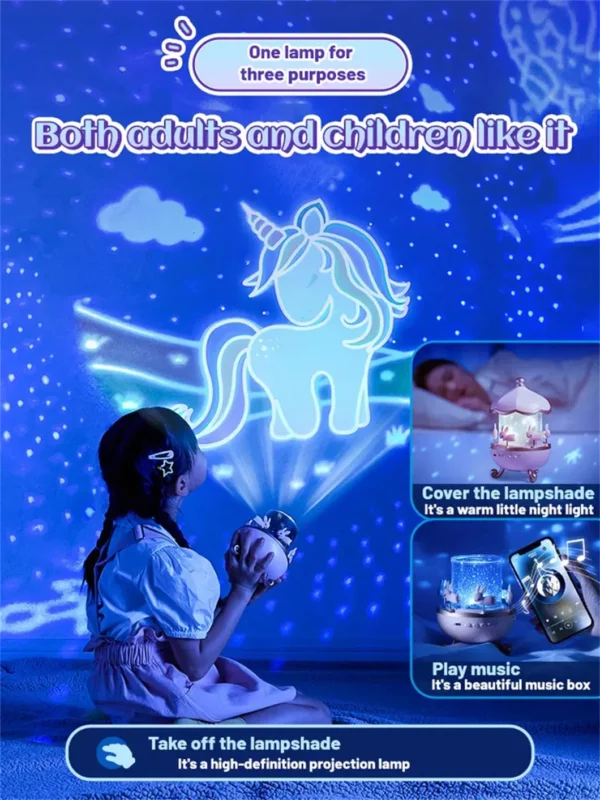 Starry Sky Projector Nightlight with Music Box – Ideal Bedside Birthday Gift for Kids & Adults - Image 4