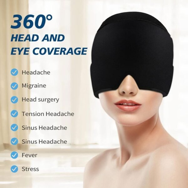 Headache & Migraine Relief Mask – Gel Cold Therapy Cap for Natural Pain Relief - Image 3