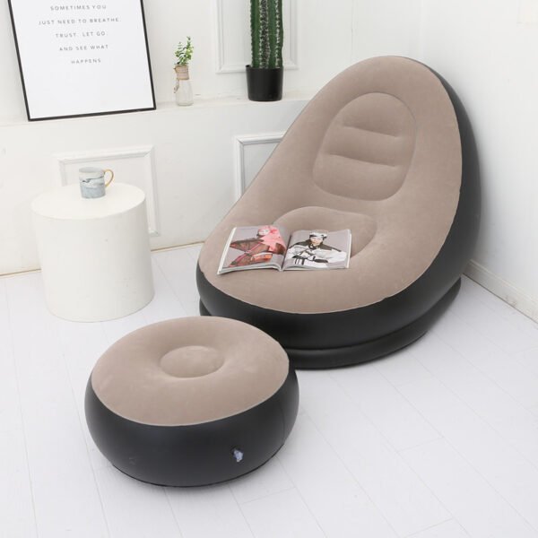 Inflatable Lounge Chair and Ottoman Set – Portable Blow-Up Lazy Sofa for Indoor & Outdoor Relaxation - Image 2