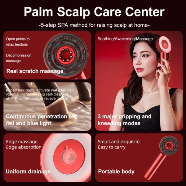Hair Growth Massage Comb – Multi-Functional Scalp Stimulator with Vibration & Infrared Therapy - Image 7