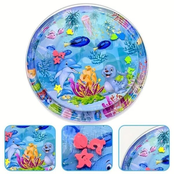 Round Baby Water Play Mat – Tummy Time Activity Pad with Floating Toys Size 65cm*65cm - Image 2