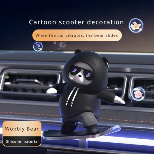 Cool Panda Car Dashboard Bobblehead – Hoodie Bear with Sunglasses - Image 5